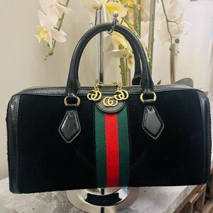 Gucci Ophidia Boston Bag Suede Medium
